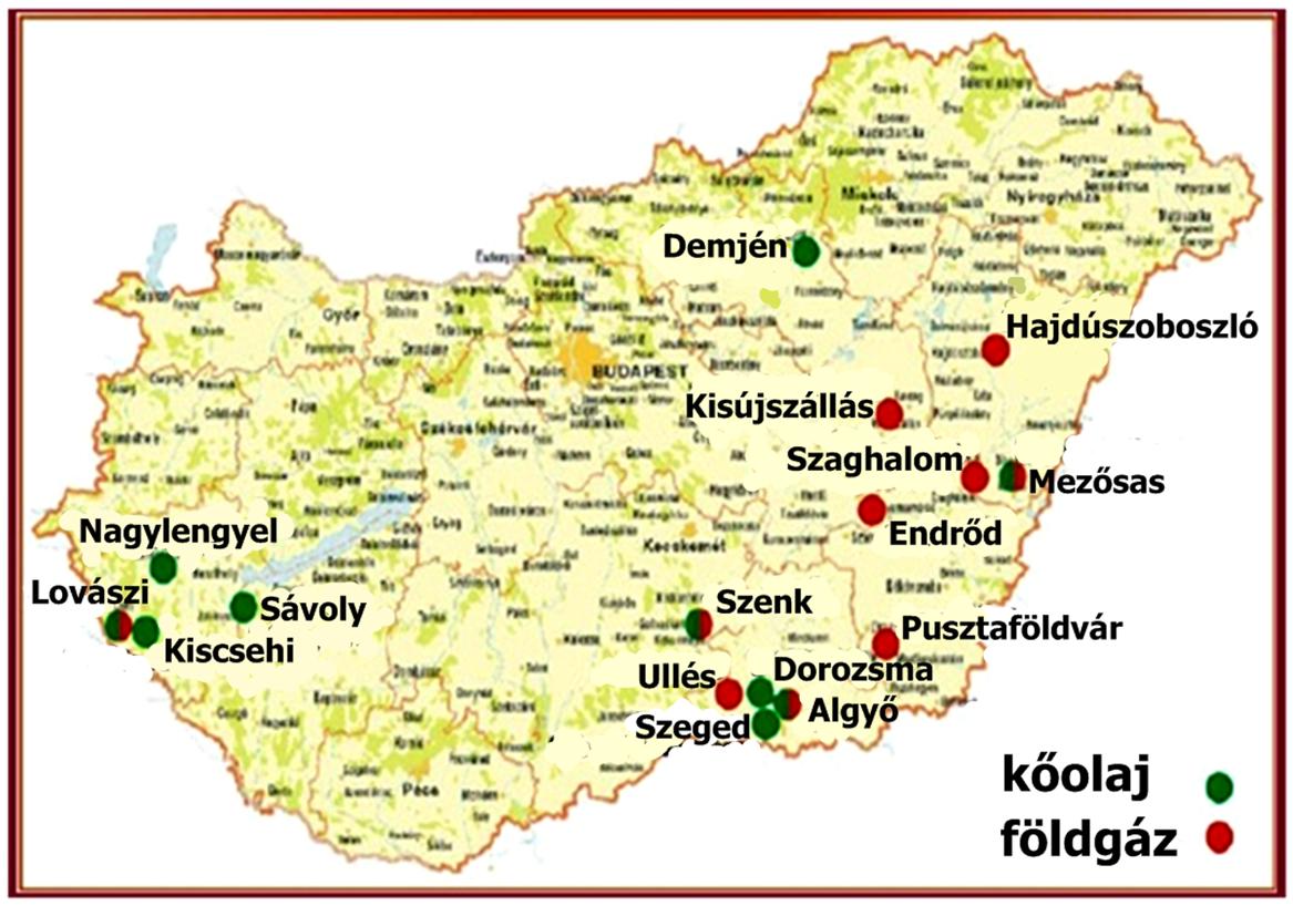  Kőolaj és földgáz lelőhelyek Magyarországon